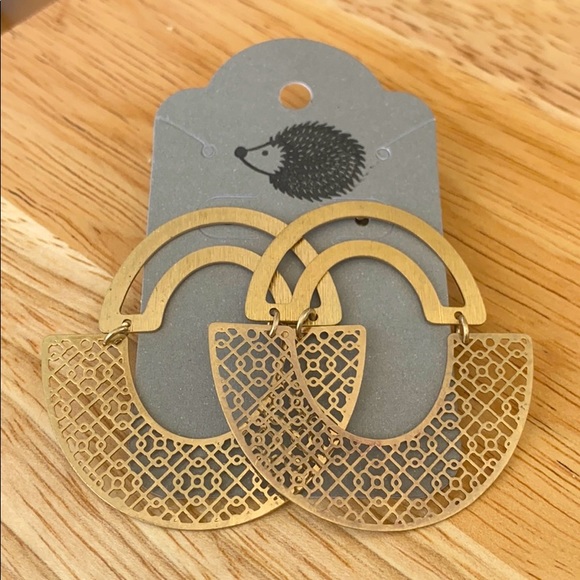 Retro Vintage style gold earrings - Picture 1 of 3